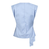 SianaCC Pleat Top - Pale Blue