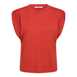 CamillaCC Ruched Shoulder Tee - Flame