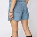 AsjaCC Wrap Denim Skort - Denim blue