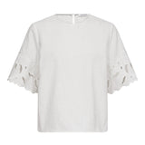 LitaCC Linen Emb SS Blouse - White