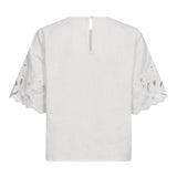 LitaCC Linen Emb SS Blouse - White