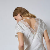 IdunCC Lace SS Blouse - Off white