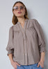 CallumCC Lace Puff V-Shirt - Taupe