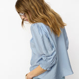 CallumCC Lace Puff V-Shirt - Pale Blue