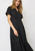 ElaraCC Wrap SS Dress - Black