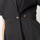 ElaraCC Wrap SS Dress - Black