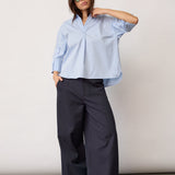 PoppyCC V-Blouse - Pale Blue