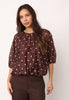 DitaCC Dot Balloon Blouse - Dark Brown