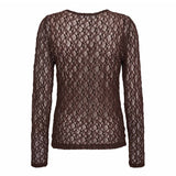 BarnaCC O-Neck Blouse - Dark Brown