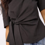 OrianeCC Pleat Tie Tee - Black
