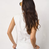 OrianeCC Pleat Tie Top - White
