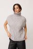 32222 RowCC Oversize Cable Knit Vest - Grey Melange