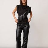 BobbieCC Fringe Pleat Top - Black