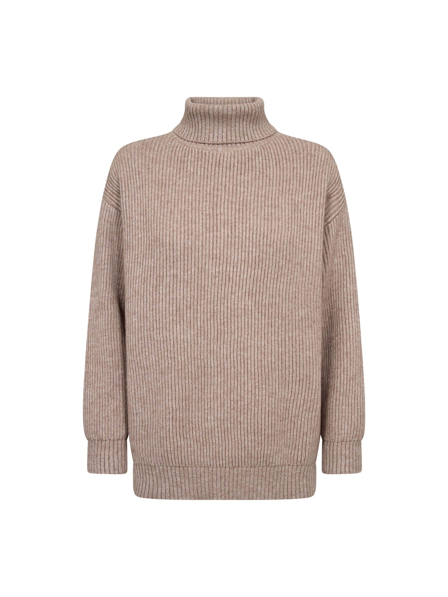 RowCC Rib Padded Roll-Neck Knit - Mink - Co'couture