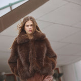AikoCC Furry Jacket - Dark Brown