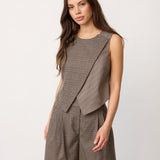 VeyaCC Check Wrap Vest - Brown