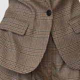 VeyaCC Check Fitted Blazer - Brown