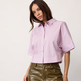 SigridCC Stripe SS Shirt - Rosebloom