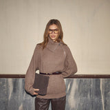 RowCC Rib Zip Roll-Neck Knit - Walnut