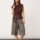 LunaCC Pleat Top - Dark Brown
