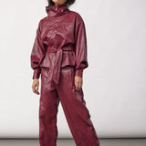 GittCC Funnel Neck Blouse - Berry Red