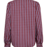 ReneeCC Check V-Shirt - Berry Red