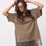 LarsonCC Mix Lace Tee - Olive
