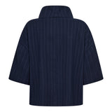 GabieCC Pin Funnel Neck Blouse - Navy