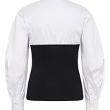 MerciaCC Poplin Mix Knit - White