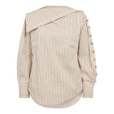 DalmaCC Asym Button Blouse - Bison