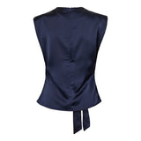 SafiraCC Pleat Top - Navy