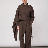MelvaCC Cape Shirt - Brown