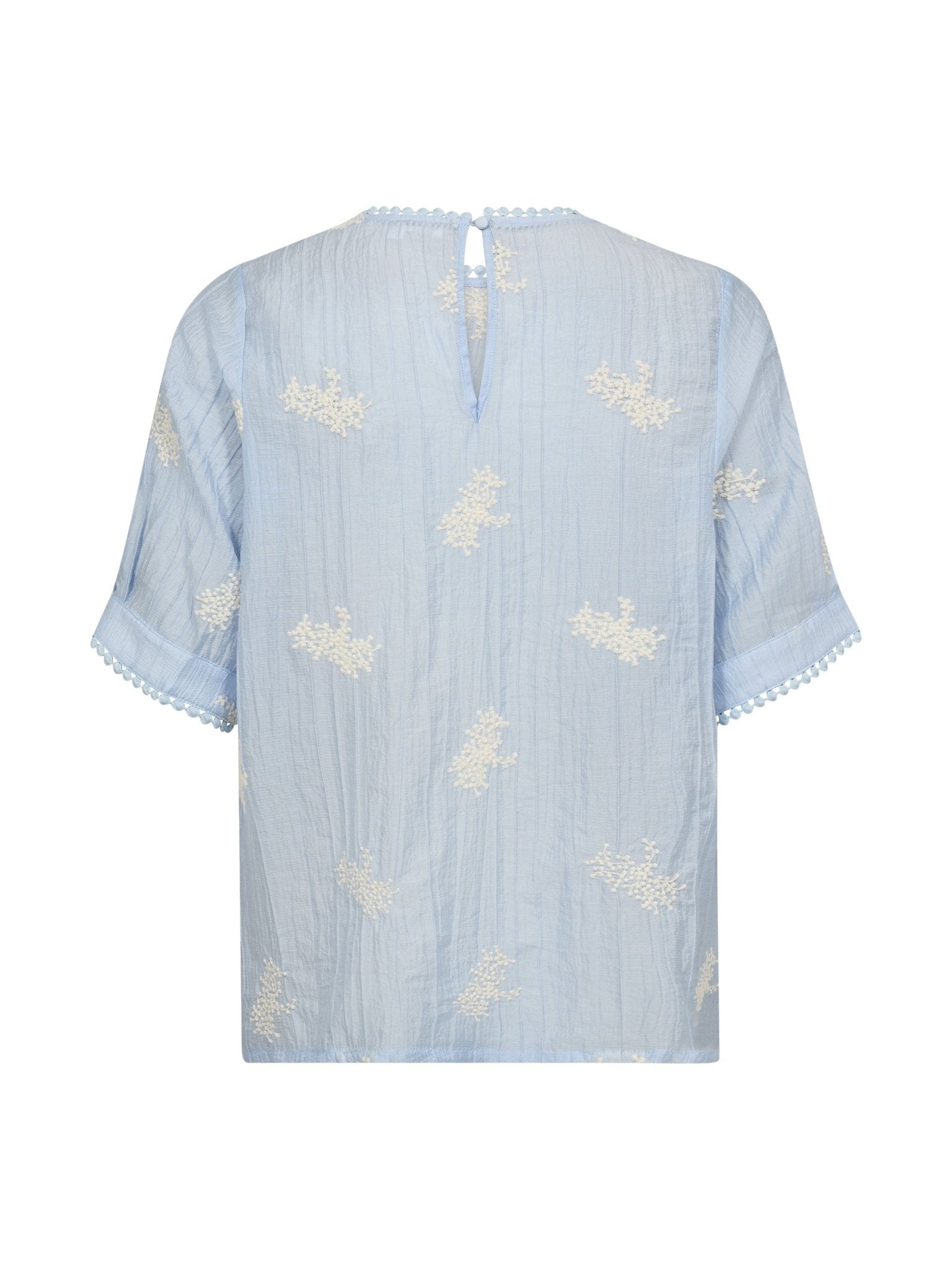 AmeliaCC Emb SS Blouse - Pale Blue - Co'couture