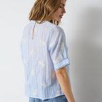 AmeliaCC Emb SS Blouse - Pale Blue - Co'couture