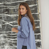 AnizaCC Oversize Slit Shirt - New Blue - Co'couture