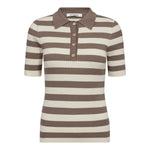 BonnyCC Stripe S/S Polo Knit - Walnut - Co'couture