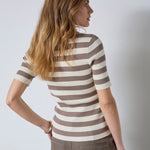 BonnyCC Stripe S/S Polo Knit - Walnut - Co'couture