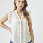 CarynCC Frill Top - Off white - Co'couture