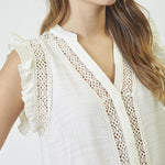 CarynCC Frill Top - Off white - Co'couture