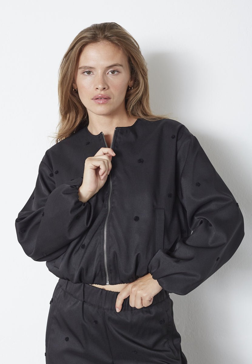CloverCC Dot Balloon Jacket - Black - Co'couture