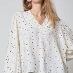 DiemCC Dot V - Blouse - OffWhite - Black - Co'couture