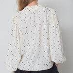 DiemCC Dot V - Blouse - OffWhite - Black - Co'couture