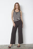 GrannyCC Rib Emb. Tank Top - OffWhite/DarkBrown