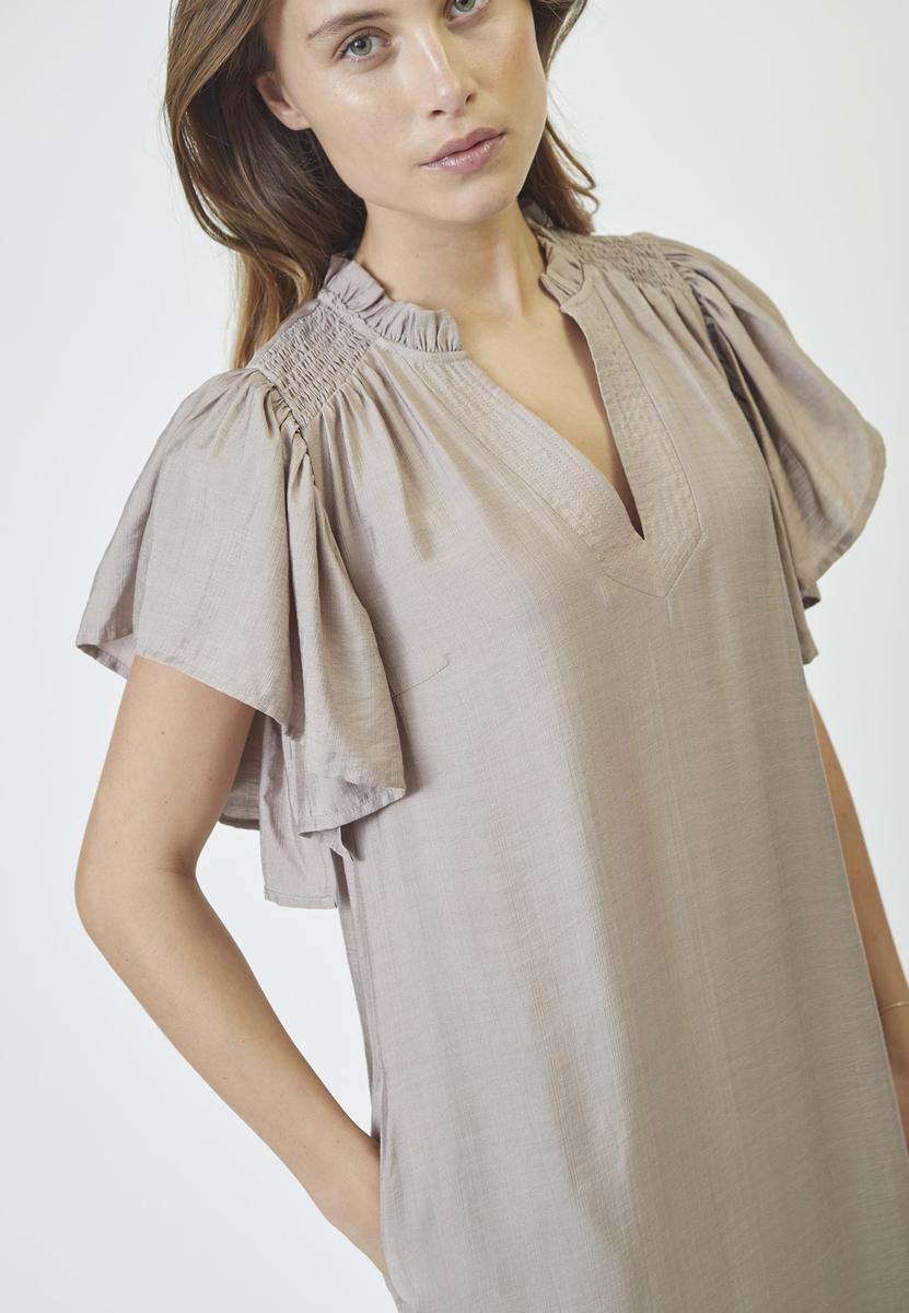 HeraCC SS Frill Dress - Walnut - Co'couture