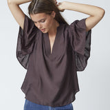 HeraCC SS Frill Top - Mocca - Co'couture