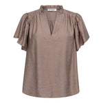 HeraCC SS Frill Top - Walnut - Co'couture