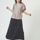 HeraCC SS Frill Top - Walnut - Co'couture