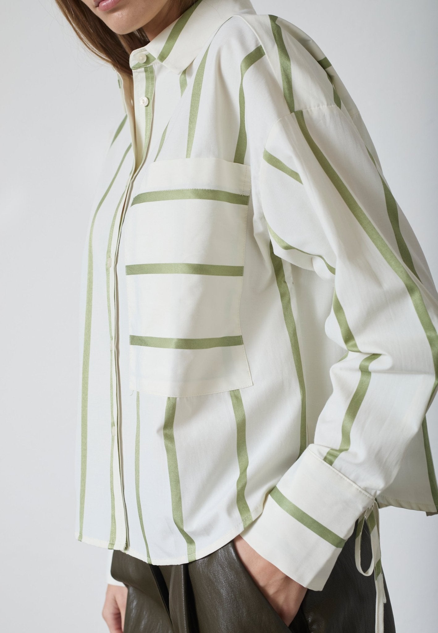 IdieCC Stripe Shirt - Off - White Green - Co'couture
