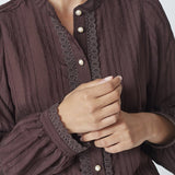 KesiCC Lace Shirt - Dark Brown - Co'couture