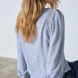 KesiCC Lace V - Shirt - Pale Blue - Co'couture